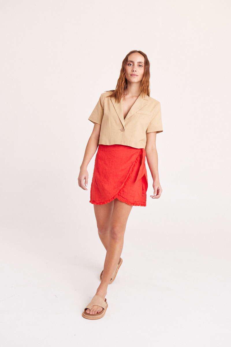 Camisa Crop Radler Camel