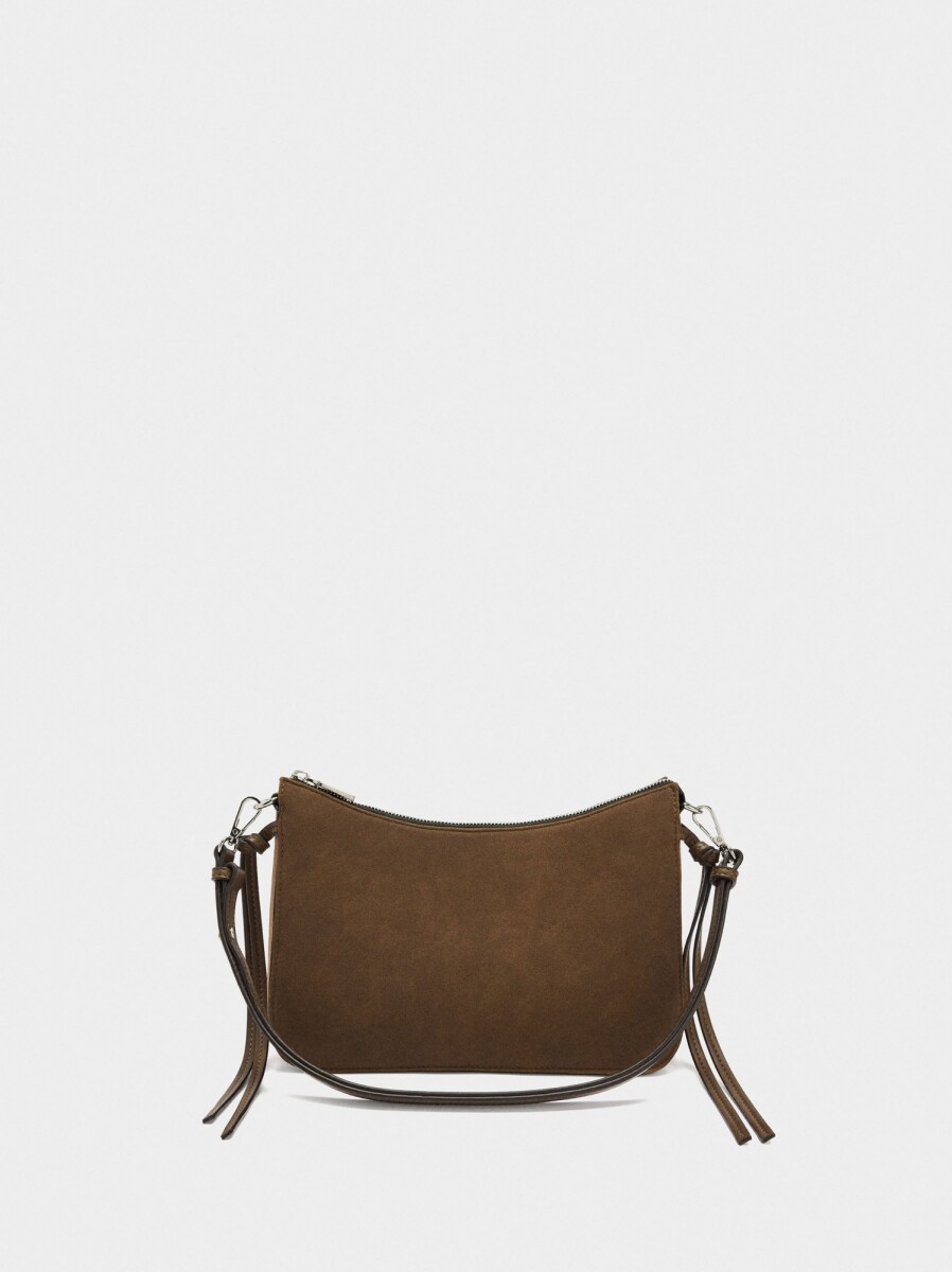 Bolso Bandolera Con Tiras Laterales - camel 