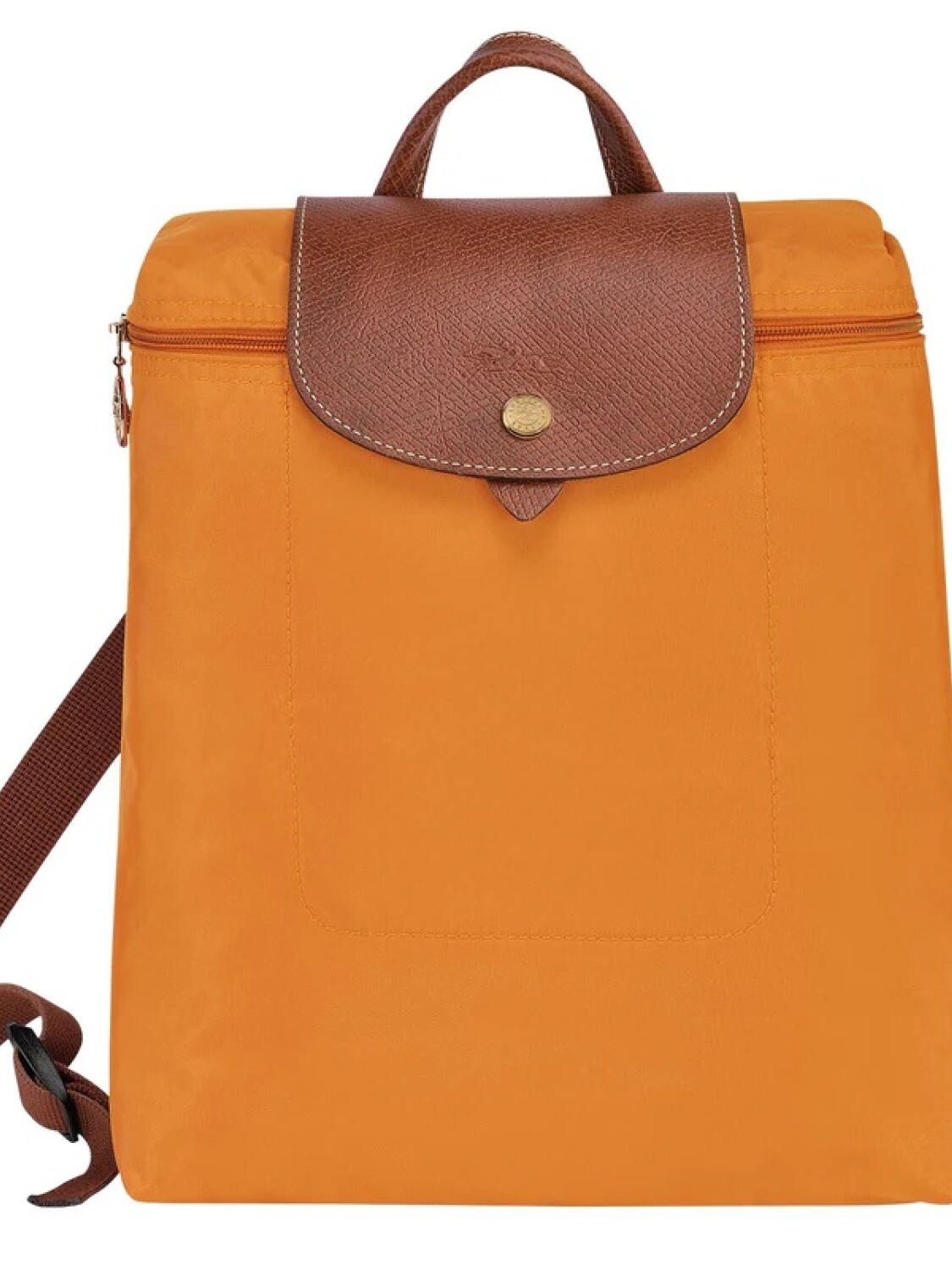 Longchamp -Mochila Longchamp plegable de nylon con cierre, Le pliage M Mostaza