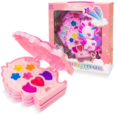 Set De Belleza Infantil Maquillaje Estuche 3 Niveles Unicornio