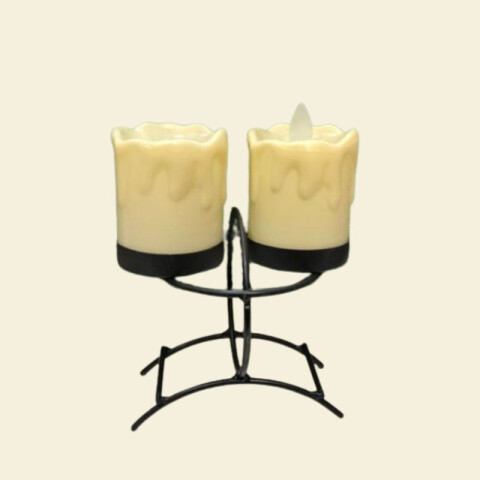 Candelabro Doble Negro Candelabro Doble Negro