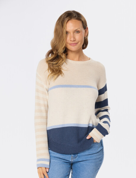 BUZO TEJIDO RAYADO Beige