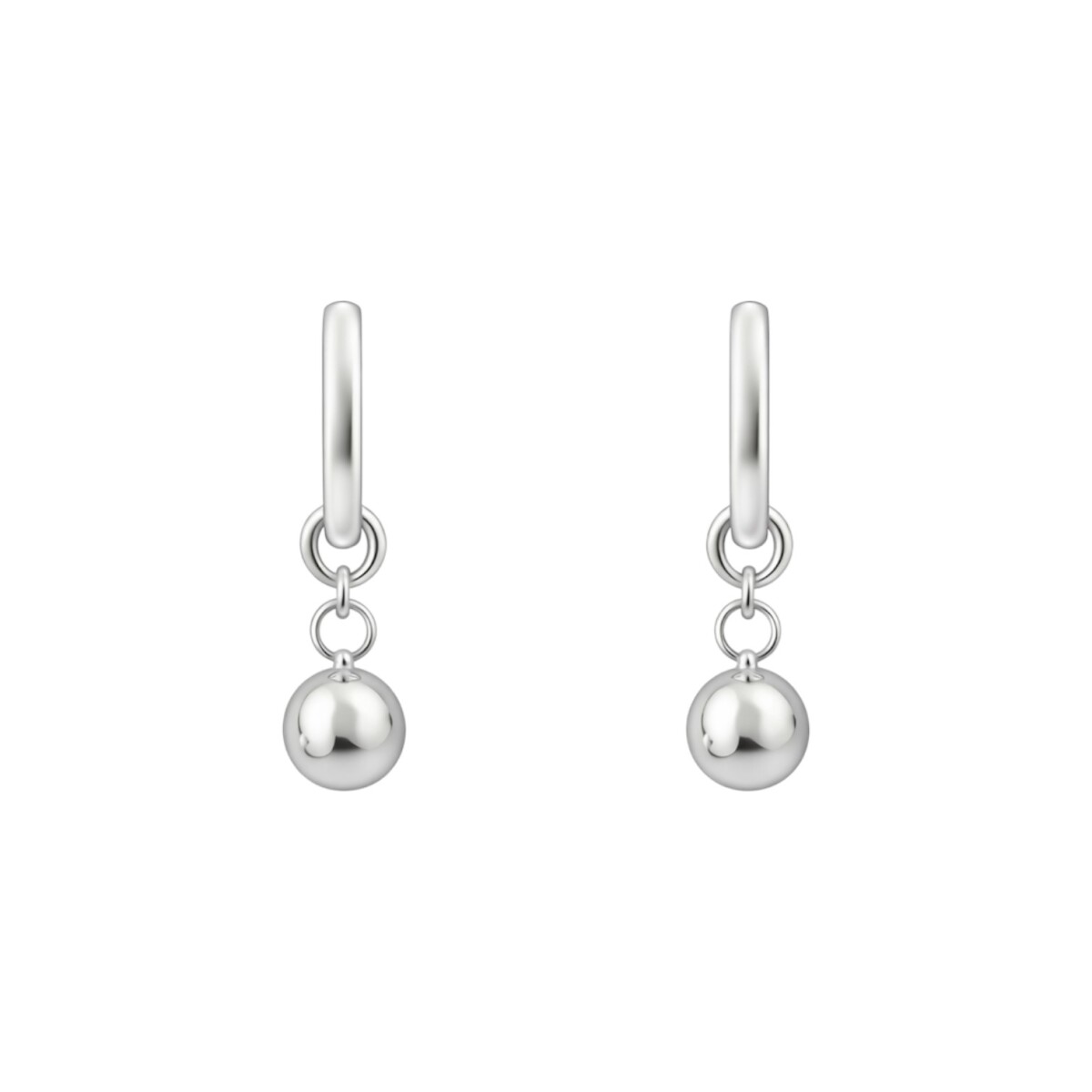 Caravanas Colgante Bola de Plata- Plata 925- Sin Piedra- CA4110 - sinpiedra 