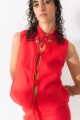 Top Multi Linen Rojo