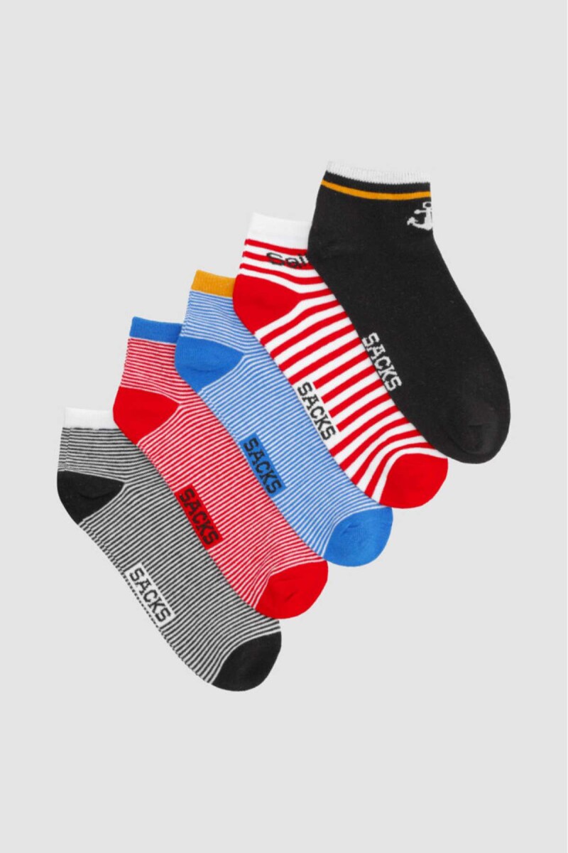 Pack de 5 medias cortas colores lisos - Variante 38 