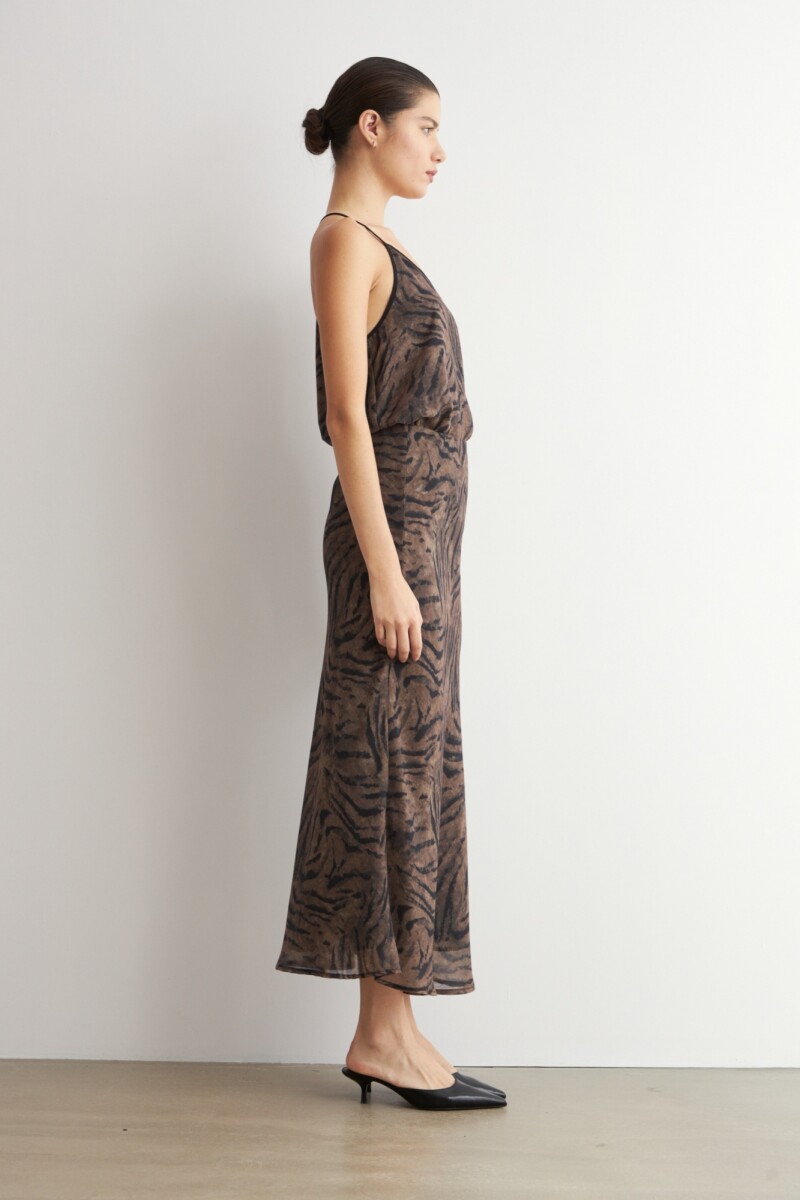 Falda animal print tostado