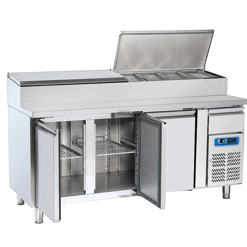 Mostrador refrigerado 3 puertas, con toppinera para sandwich, Coolhead SH 3700 Mostrador refrigerado 3 puertas, con toppinera para sandwich, Coolhead SH 3700