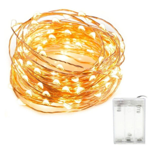 Guirnalda Luciérnaga 10m 100 Led Cálida A Pila Calidad Guirnalda Luciérnaga 10m 100 Led Cálida A Pila Calidad