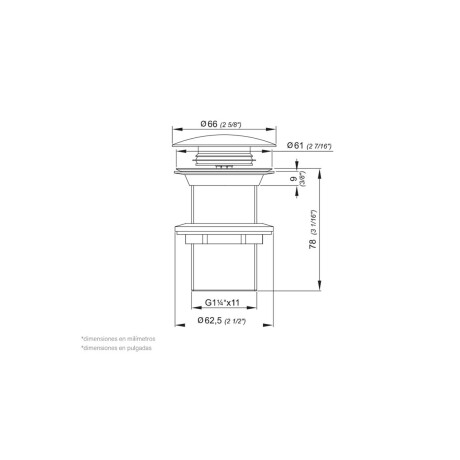 Valvula Popup Soft Touch Cromada 000