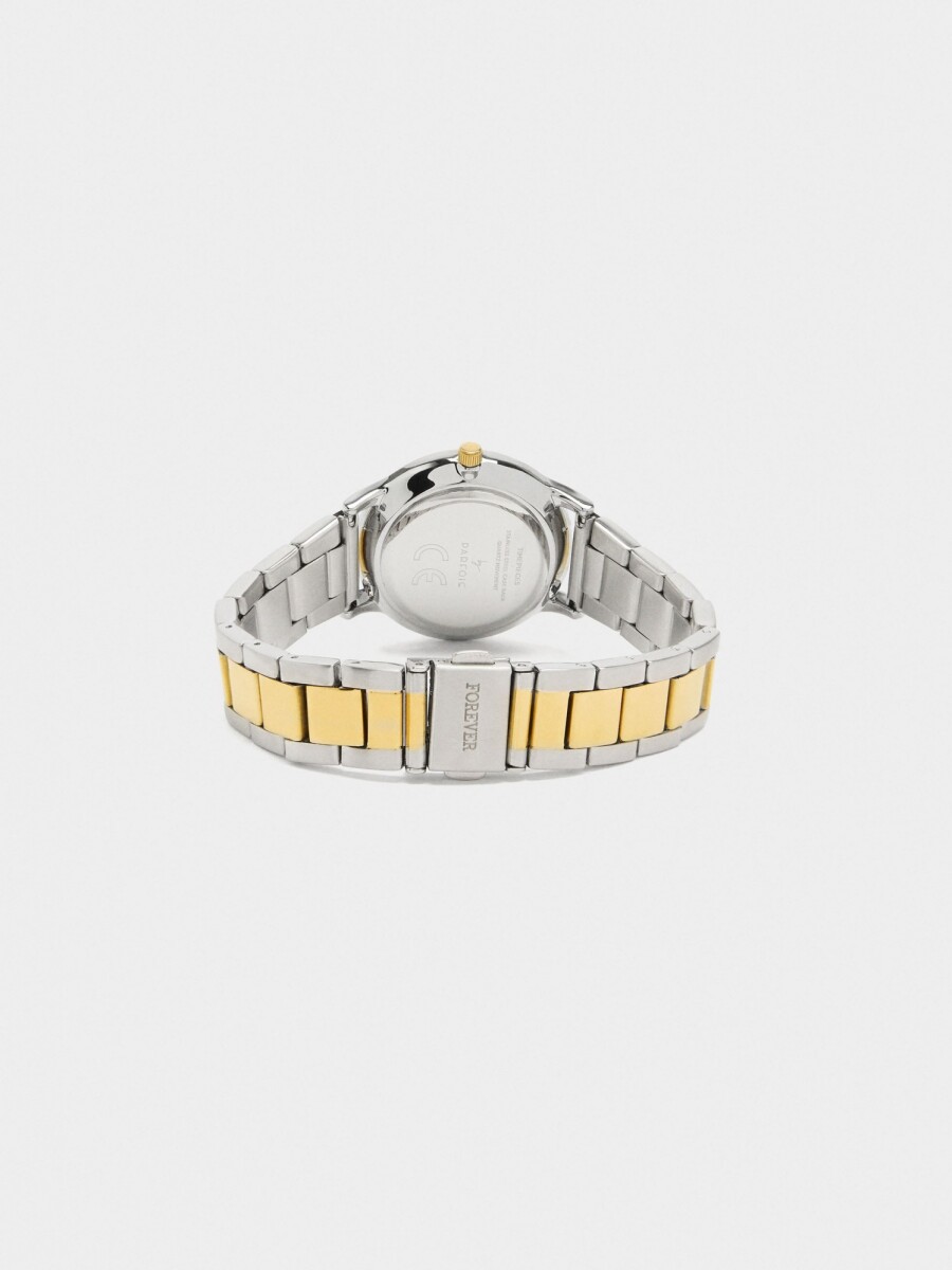 Reloj Bicolor Con Pulsera De Acero Inoxidable bicolor