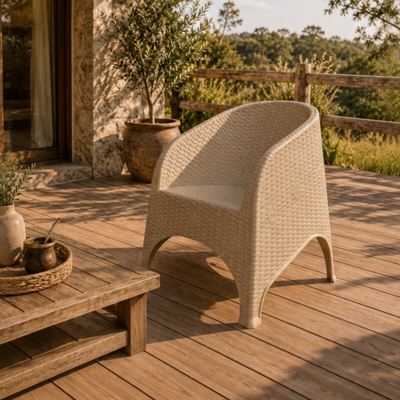 Sillón simil ratán BEIGE