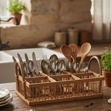 Organizador 6 Div 27X17Xh7 Cms C/Asas Bambu