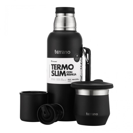 Kit Termo Slim 750ml. c/manija + Mate Flap Negro