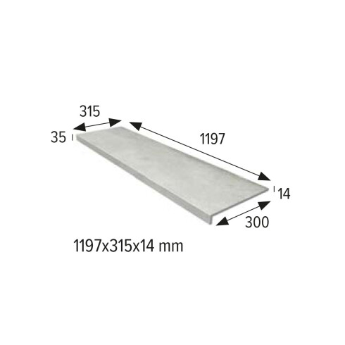 Peldaño Piscina Rustica Gris Antideslizante 119.7X3.15Cm GAMAS DE GRIS