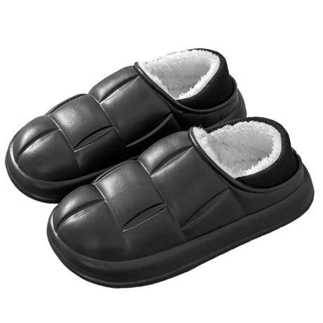 Pantufla Gomón Antideslizante Invierno Unisex Negro