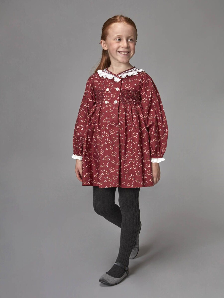 Vestido Smock Cuello Volante Caldera