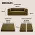 Sofá Sillón Cama ComboHome Teddy Premium 3 Cuerpos Corderoy Verde 1