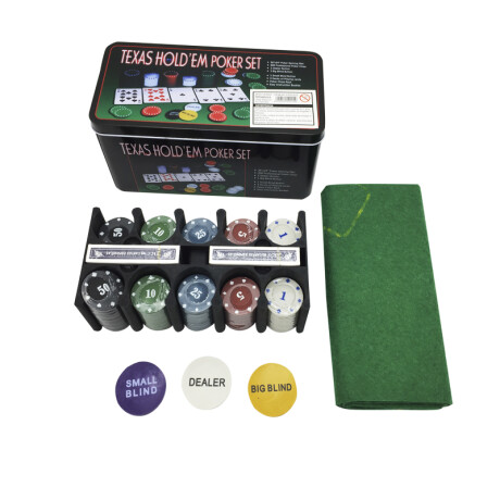 Poker Set en lata (naipes, fichas y paño) Poker Set en lata (naipes, fichas y paño)