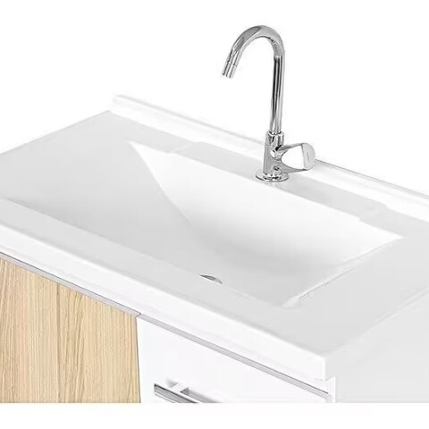 Bacha de sobreponer rectangular 78 cm c/mesa blanca Fabribam Bacha De Sobreponer Rectangular 78 Cm C/mesa Blanca Fabribam