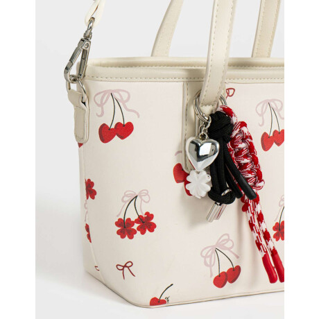 Cartera City Con Charm Blanco Crudo