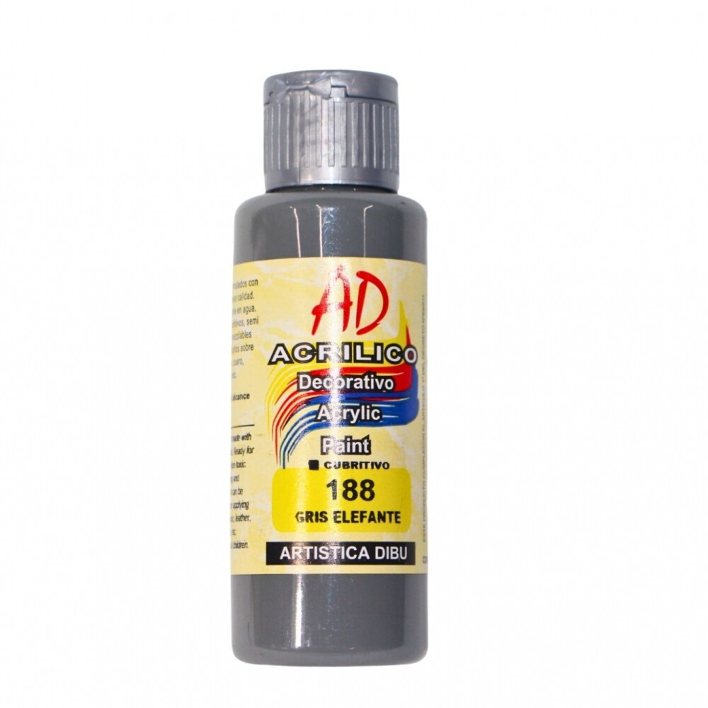 PINTURA ACRILICA ARTISTICA DIBU 60 ML. DIFERENTES COLORES COLOR GRIS ELEFANTE 188