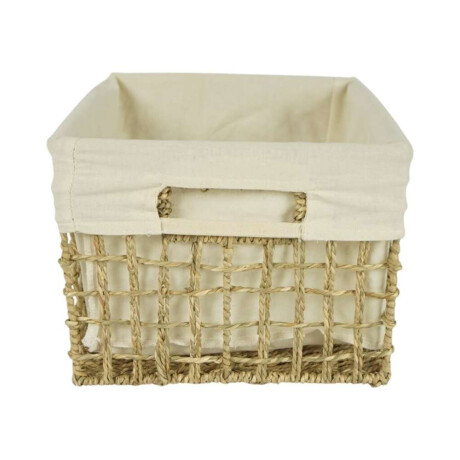 Cesto Forrado C/Tela Seagrass 30X30Xh23Cm Natural