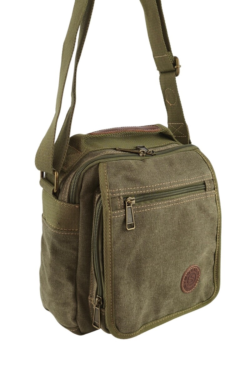 Morral con múltiples compartimentos Verde