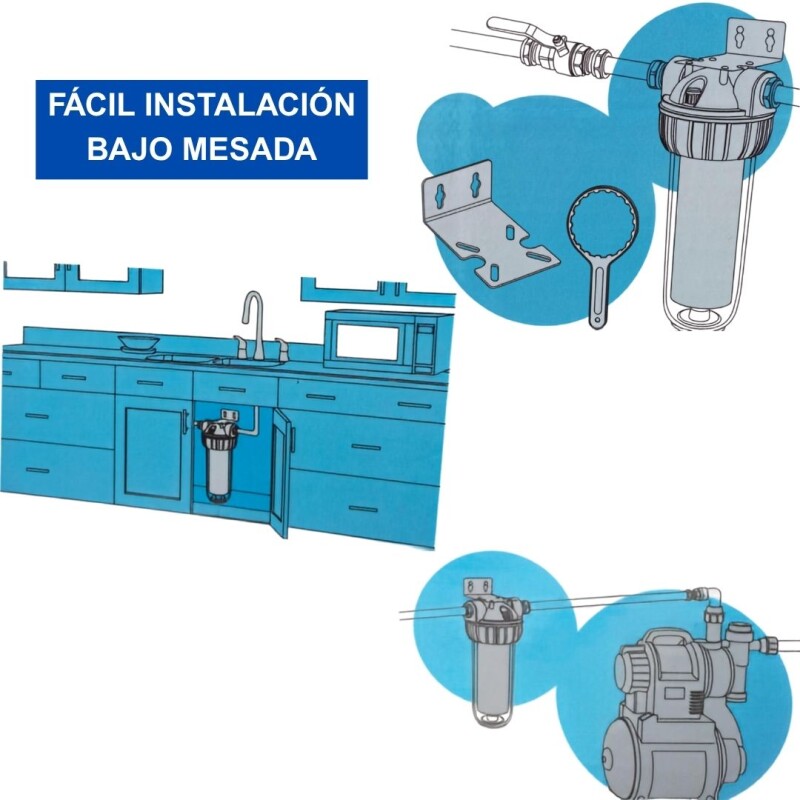 Filtro Contenedor p/ bajo mesada 1/2" y 1" INMERSA Filtro Contenedor p/ bajo mesada 1/2" y 1" INMERSA