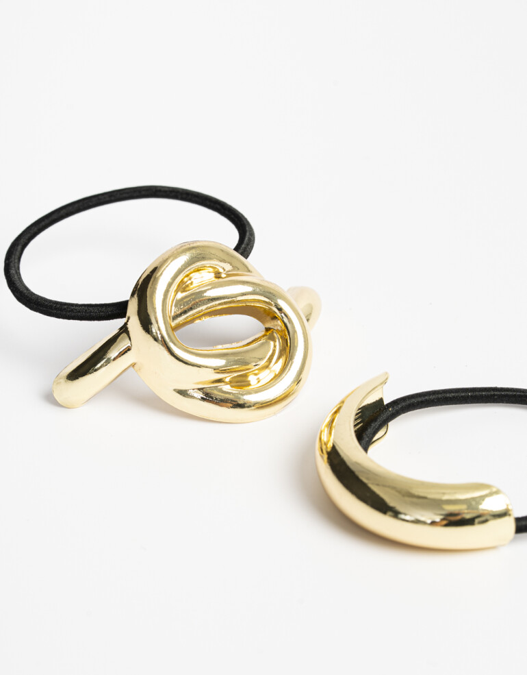 Gomitas Elásticas Sets Metal Accesorios Pelo Set - Dorado