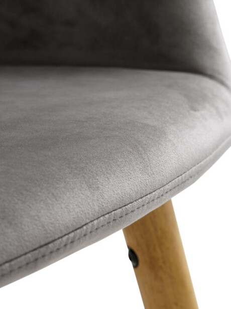 Silla de comedor ADSLEV terciopelo gris/nat Silla de comedor ADSLEV terciopelo gris/nat