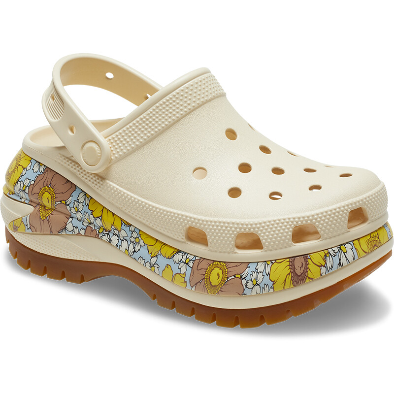 Crocs Mega Crush Retro Floral Beige