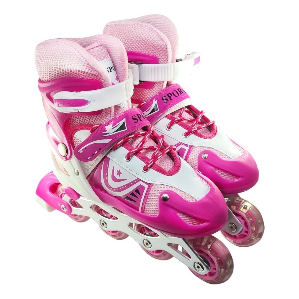 Patines Rollers Extensibles Calidad Colores Infantil Niños - Variante Color Fucsia Talle 34-39 (M) 