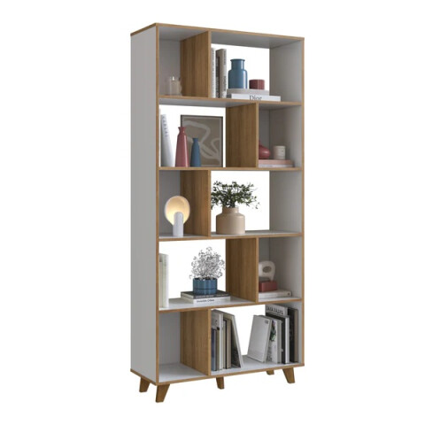 BIBLIOTECA ESTANTERIA ALFA MIEL/BLANCO CUBOS BIBLIOTECA ESTANTERIA ALFA MIEL/BLANCO CUBOS
