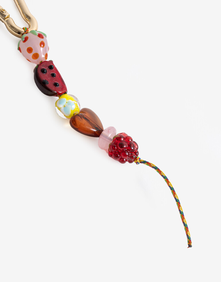 Llavero Cordón Llavero Y Bag Charm Beads - Combinacion Bicolor