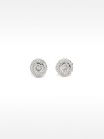 Pendientes Redondos Con Circonitas plateado