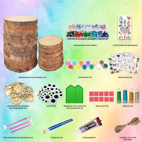 Set Artesanías Madera 2126p Pinturas Diamantes Niños Set Artesanías Madera 2126p Pinturas Diamantes Niños