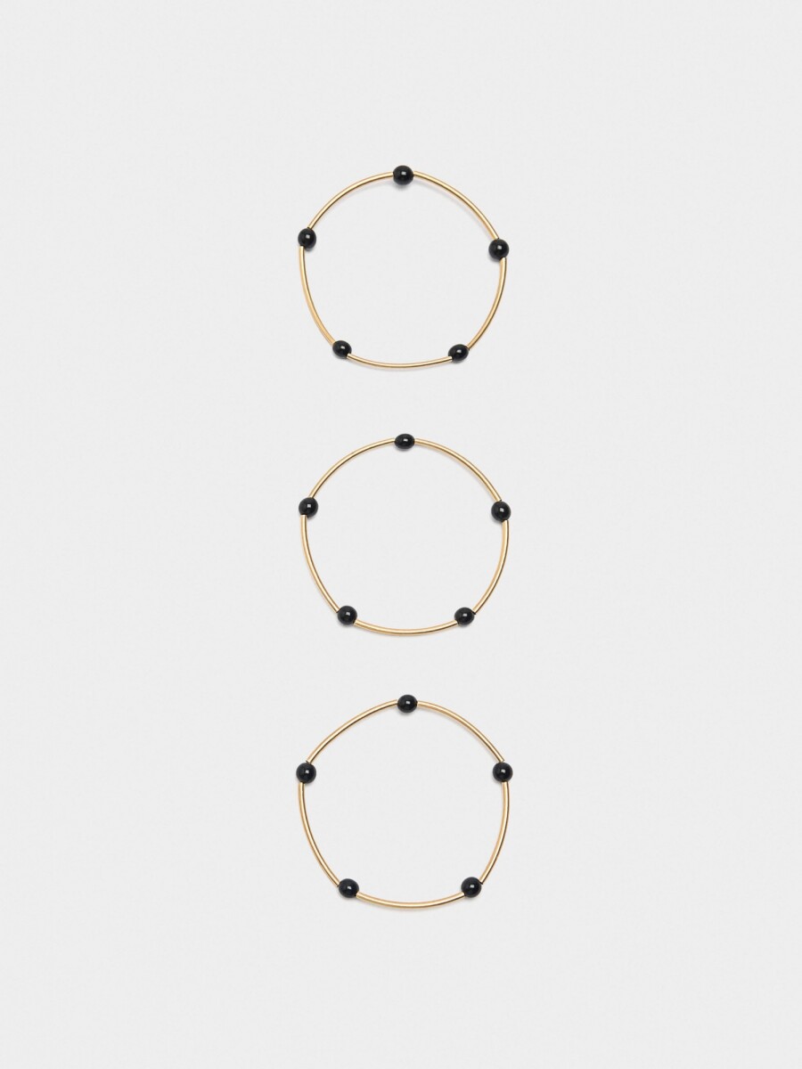 Set De Pulseras Segmentadas negro