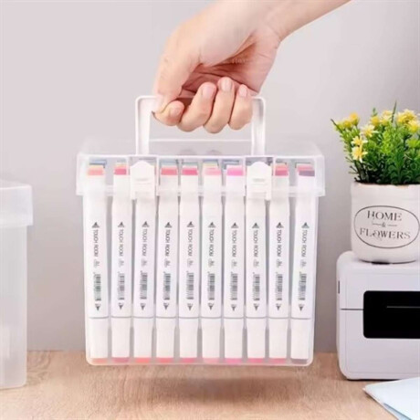 Set De 80 Marcadores Doble Punta En Caja