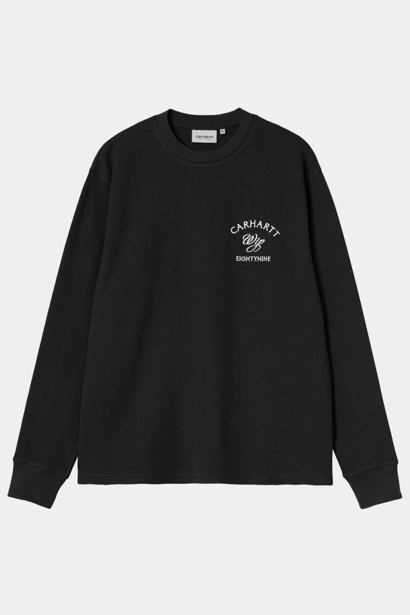 L/S Eightynine Waffle T-Shirt Negro