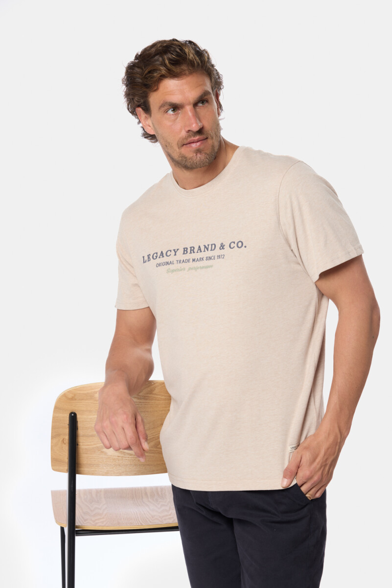 REMERA BORDADA - Beige 