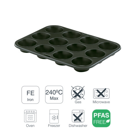 Placa muffins de teflón 35x26 c/12 cavid Placa muffins de teflón 35x26 c/12 cavid