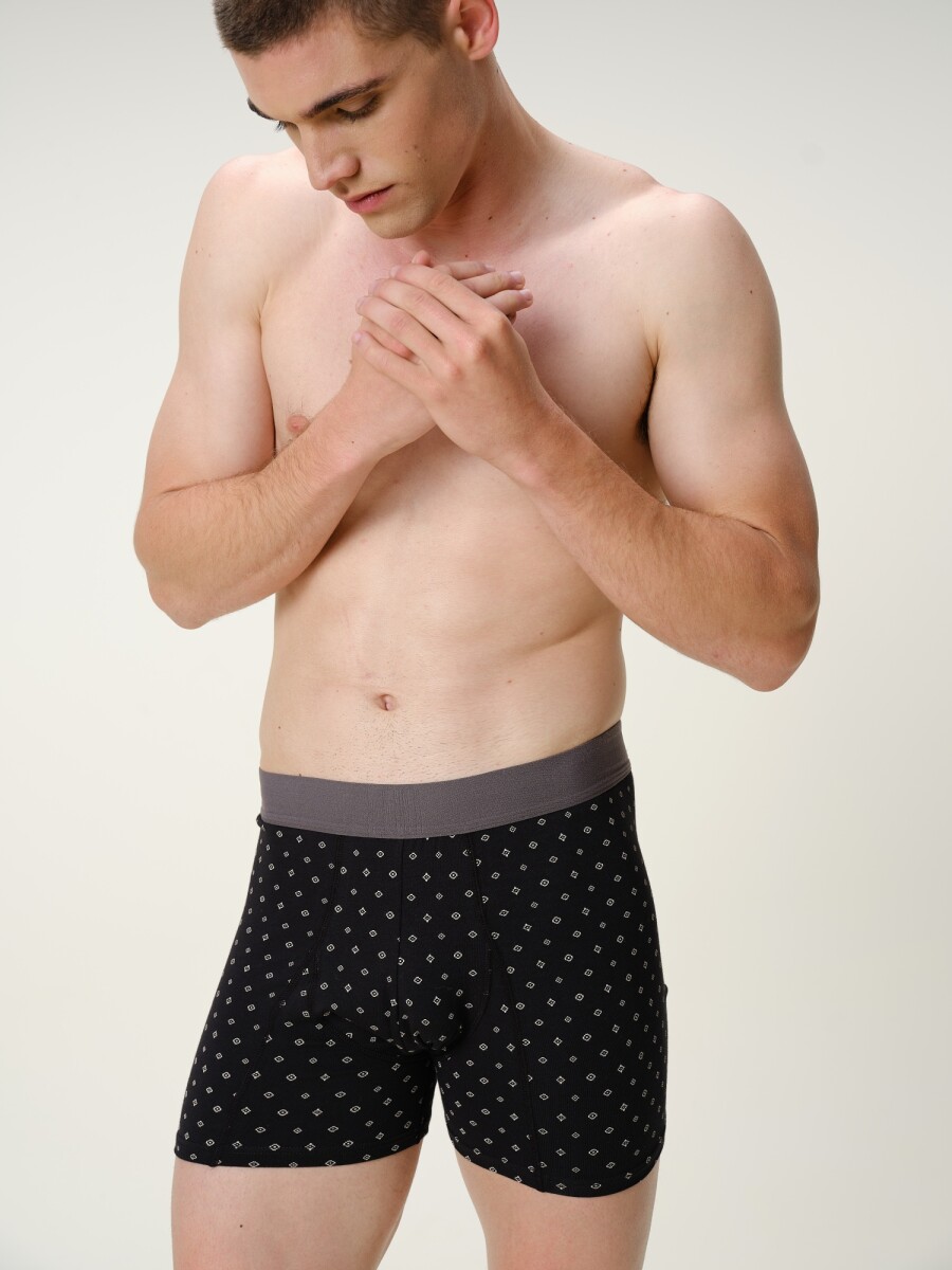 Boxer Algodón - Negro Mosaicos 