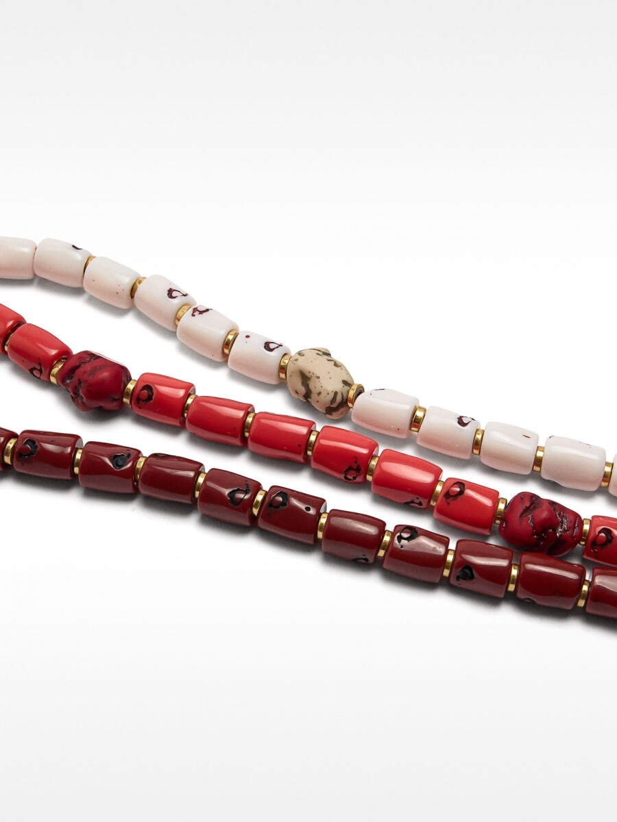 Collar Maxi Triple Con Piedras multicolor