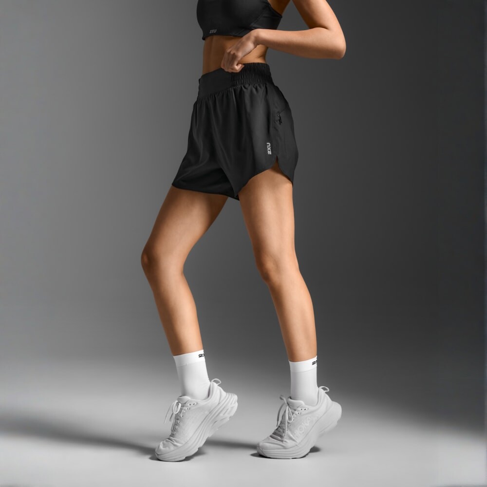 Short Training Aero Hi-Rise 4 Inch Short Mujer Black/silver Reflective