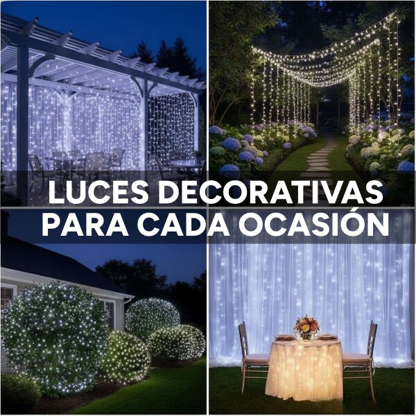 100 Luces Navidad Led 9 Metros Cable Cristal Guia Con Modos Variante Fria