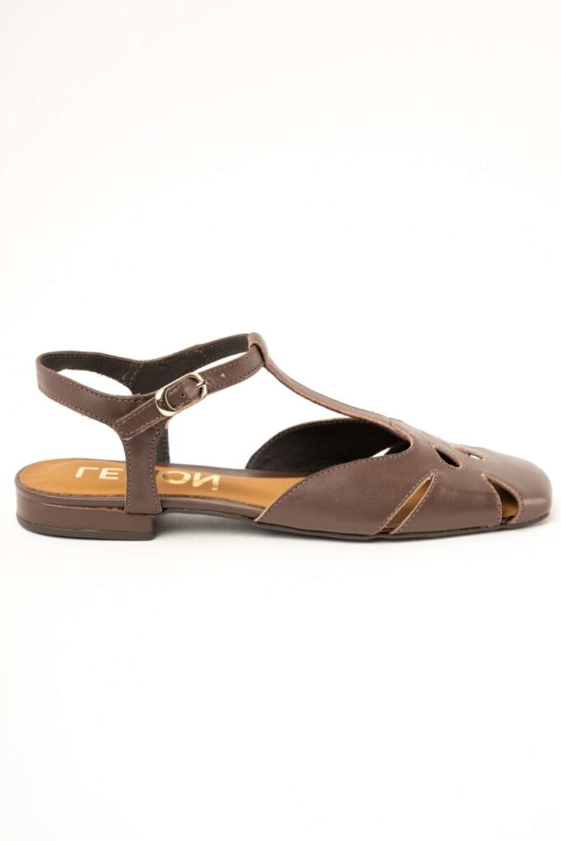Sandalia Calada Cuero - Chocolate 