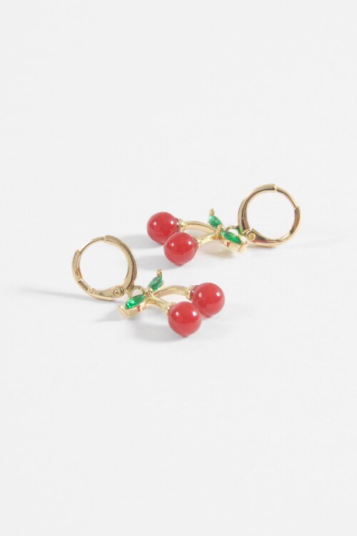 Caravanas aros cherry dorado