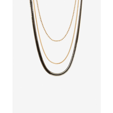 Collares Largos Black Dorado