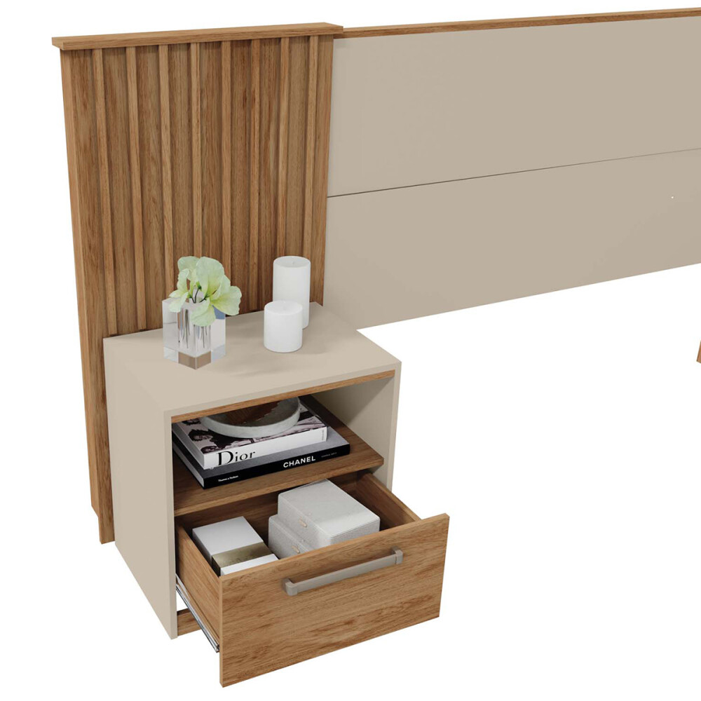 RESPALDO DE CAMA LUCIUS COLOR BURITI/OFF WHITE Respaldo De Cama Lucius Color Buriti/off White