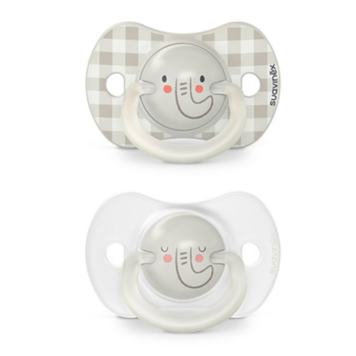 Chupete Suavinex x2 de 6-18M Fisiológico SX PRO Brilla Noche - Gris 